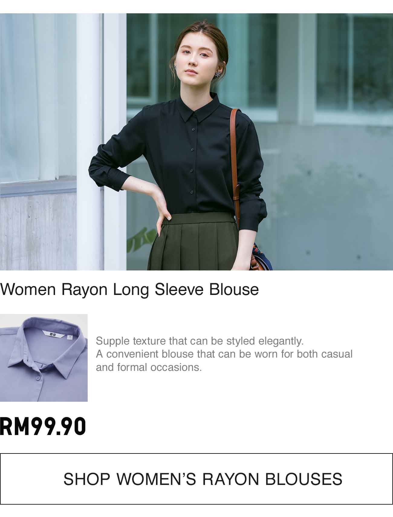 WOMEN RAYON LONG SLEEVE BLOUSE