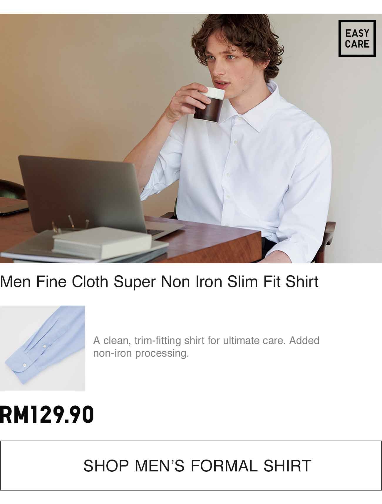 MEN FINE CLOTH SUPER NON IRON SLIM FIT SHIRT