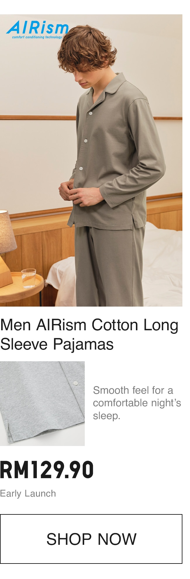 MEN AIRISM COTTON PAJAMAS