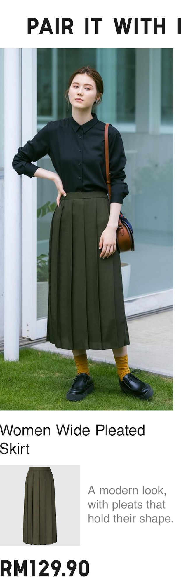 Women Wide Pleated  Skirt