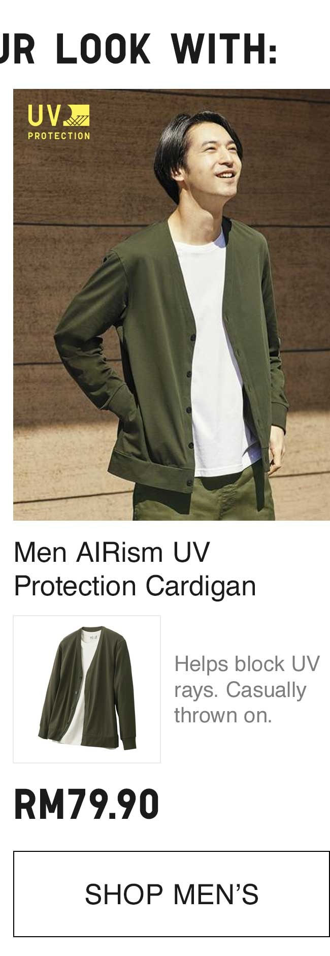 MEN AIRISM UV PROTECTION CARDIGAN