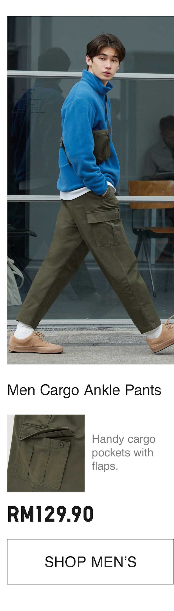 MEN CARGO ANKLE PANTS