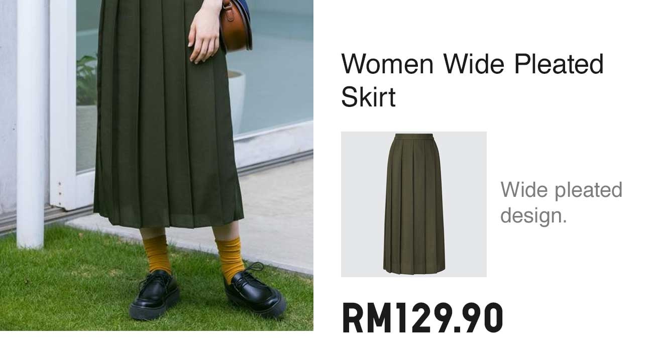 Women Wide Pleated Skirt