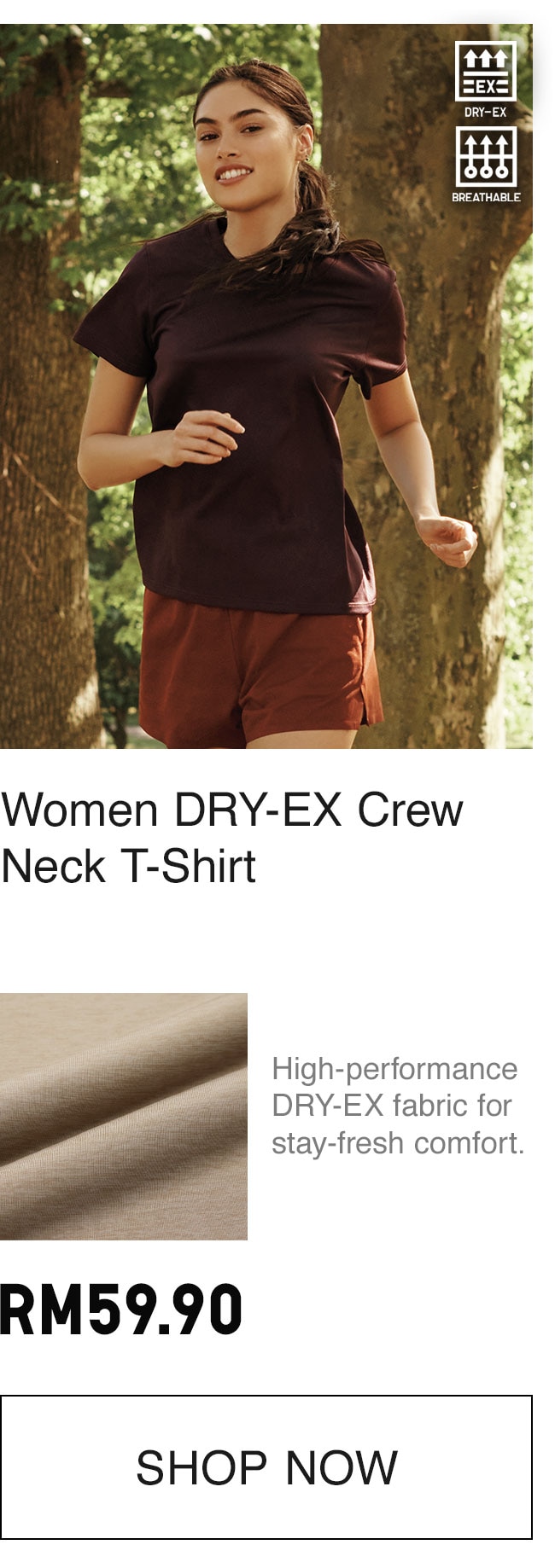 WOMEN DRY EX CROPPED TSHIRT