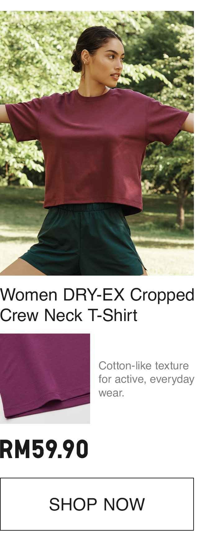 DRY-EX CROPPED T-SHIRT