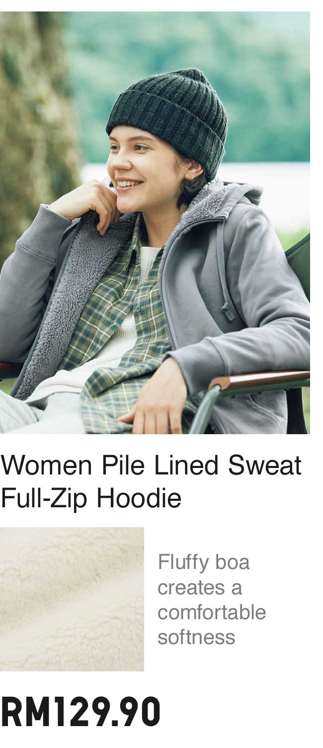 Women Pile Lined Sweat Full-Zip Hoodie