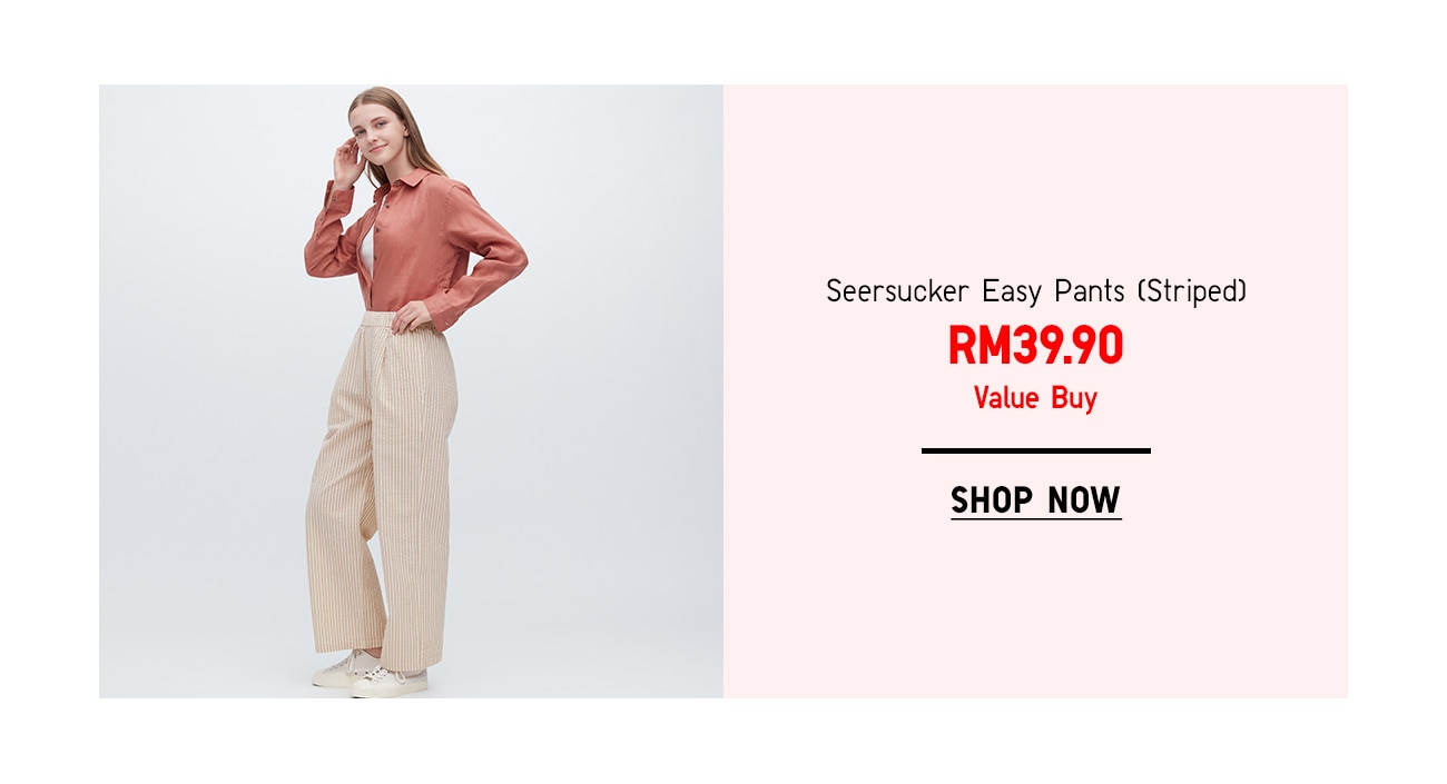 Seersucker Easy Pants (Striped)
