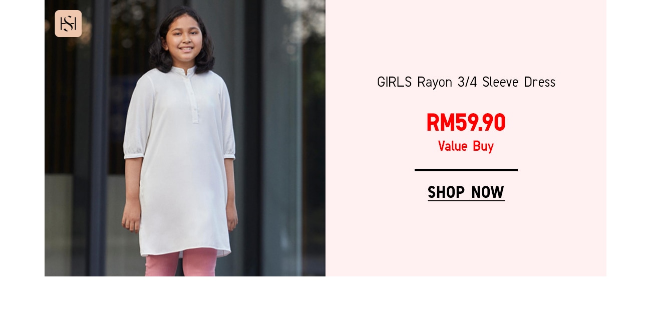 GIRLS Rayon 3/4 Sleeve Dress