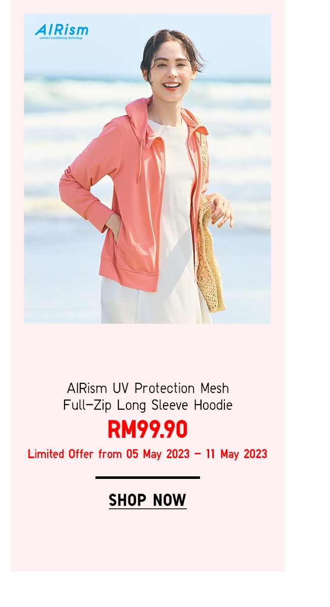 AIRism UV Protection Mesh Full-Zip Long Sleeve Hoodie