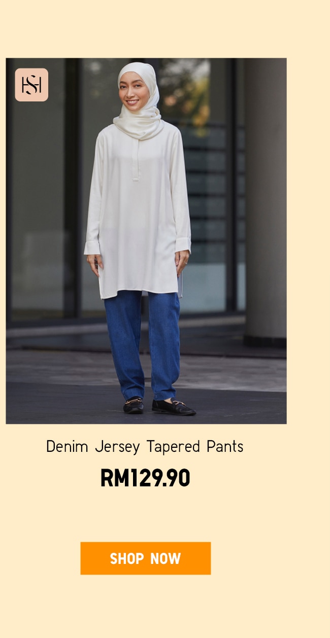 Denim Jersey Tapered Pants