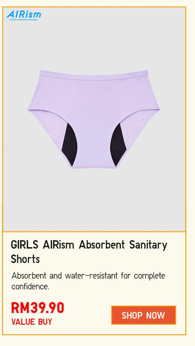 GIRLS AIRism Absorbent Sanitary Shorts