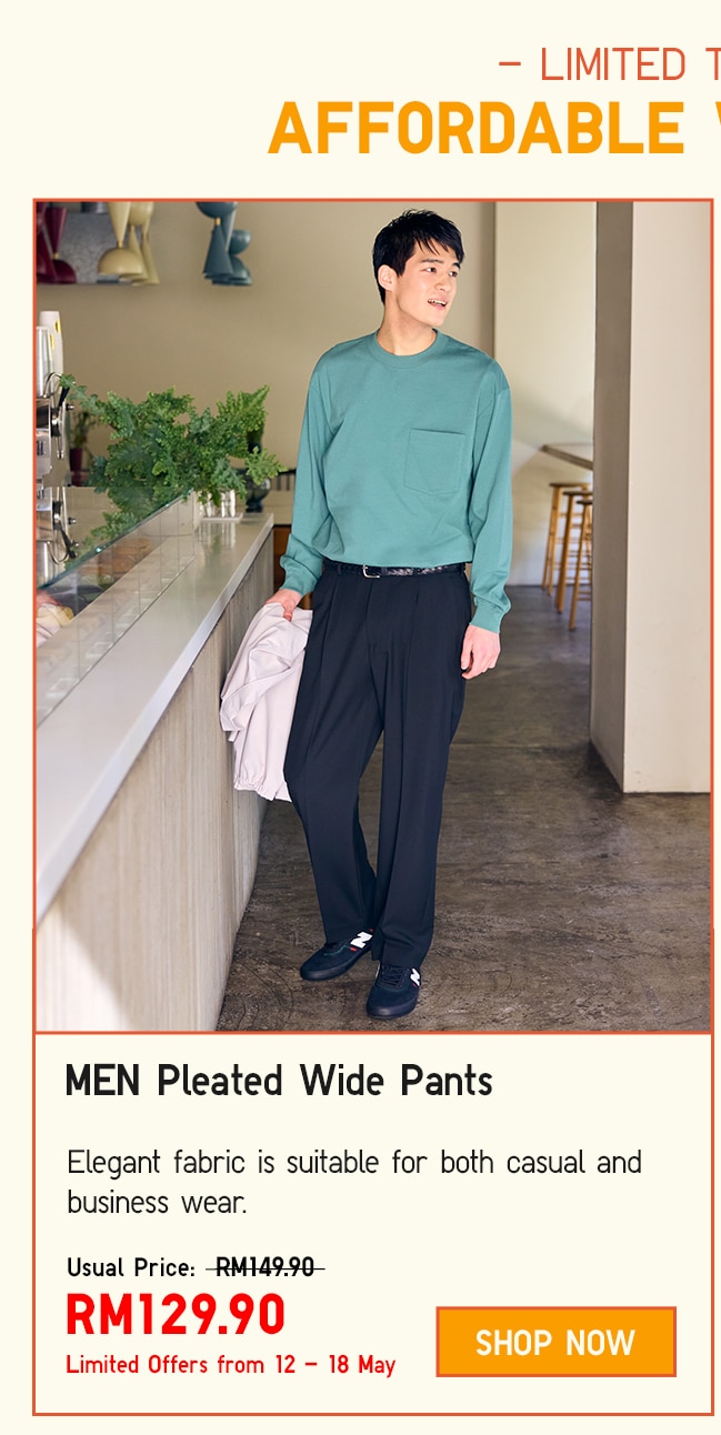 M Pleated Wide Pants