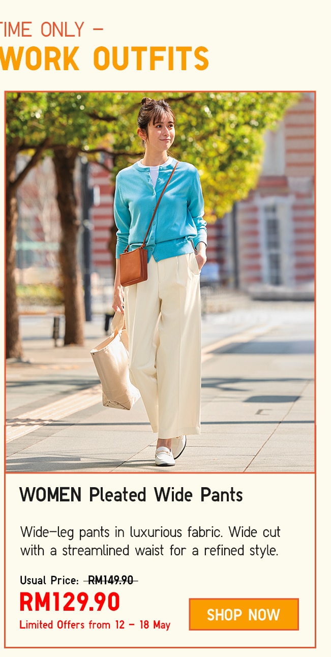 W Pleated Wide Pants