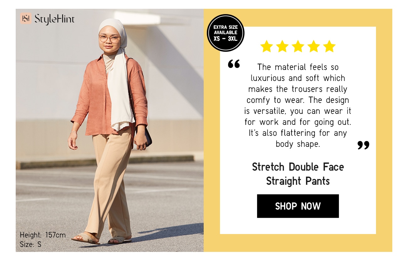 Stretch Double Face Straight Pants