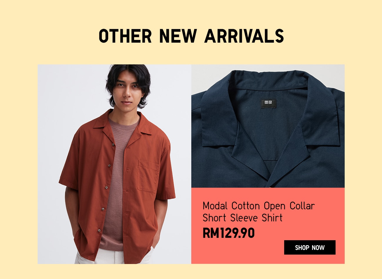 Modal Cotton Open Collar Short Sleeve Shirt