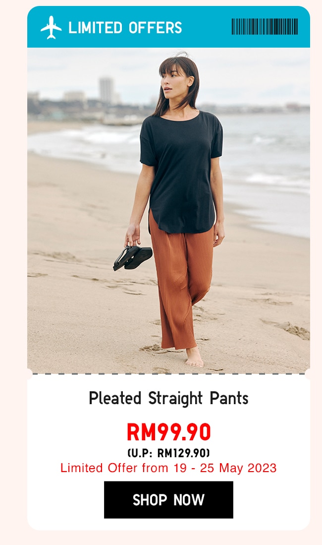 Pleated Straight Pants
