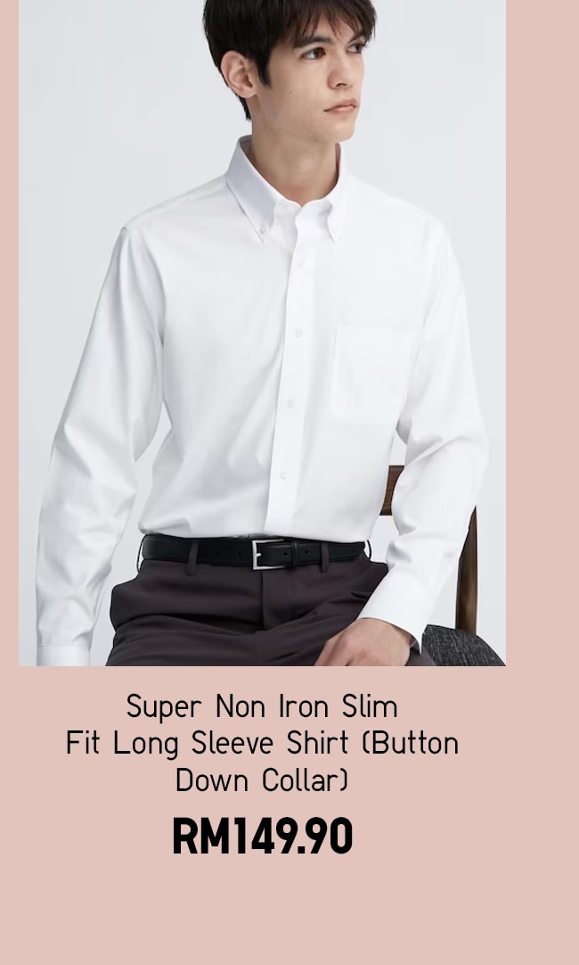 Super Non Iron Slim Fit Long Sleeve Shirt (Button Down Collar)