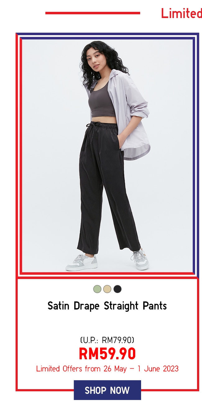 Satin Drape Straight Pants