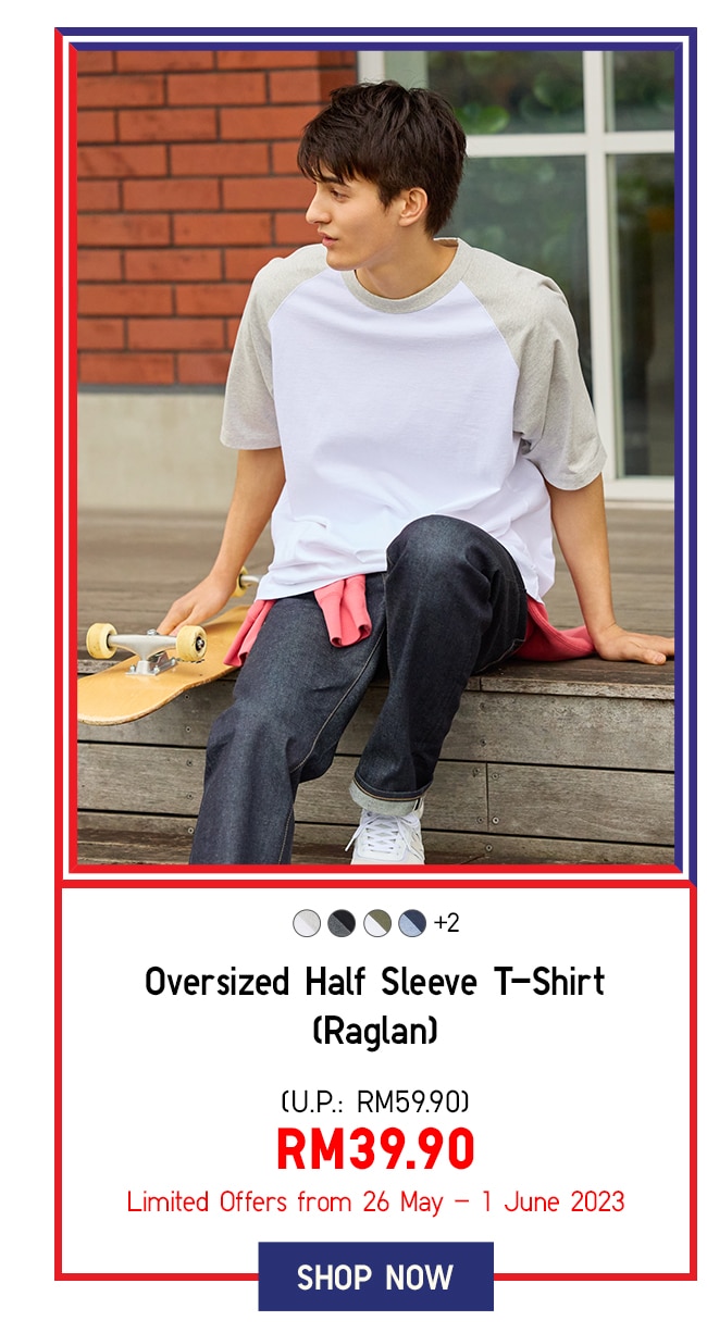 Oversized Half Sleeve T-Shirt Raglan