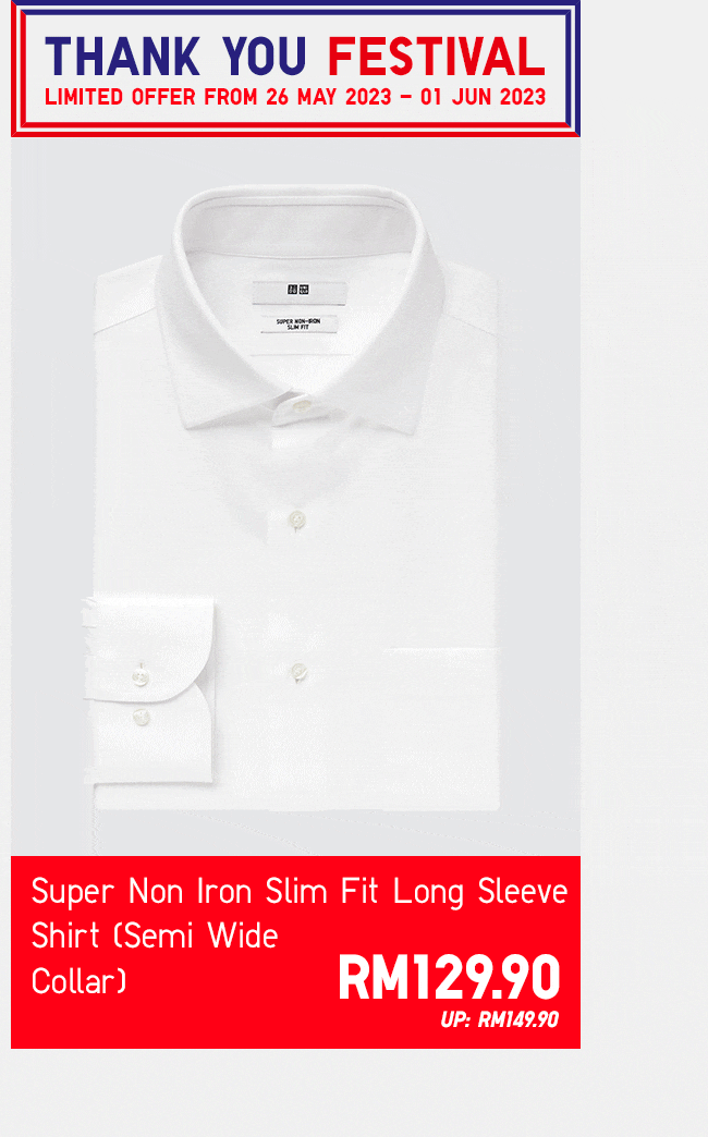 Super Non Iron Slim Fit Long Sleeve Shirt (Semi Wide Collar)