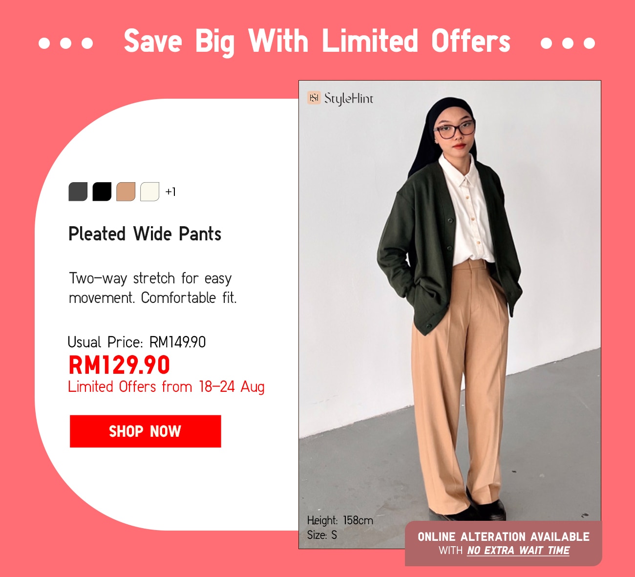 Pleated Wide Pants