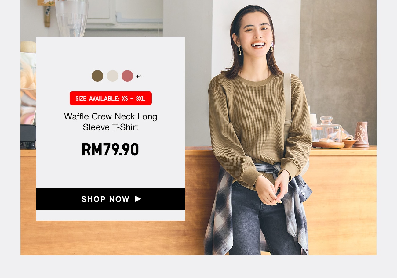 Waffle Crew Neck Long Sleeve T-Shirt