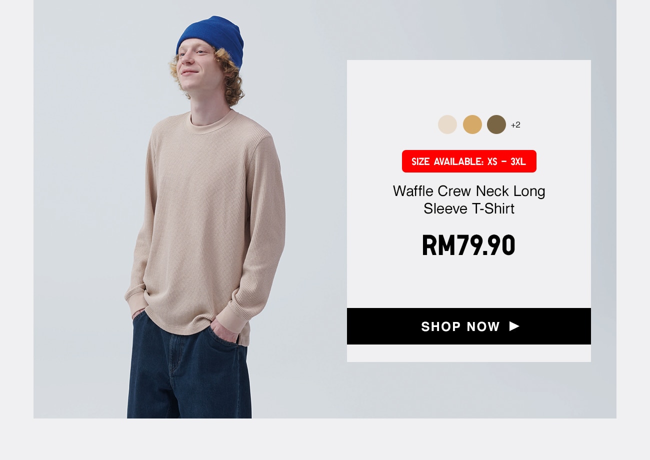 Waffle Crew Neck Long Sleeve T-Shirt
