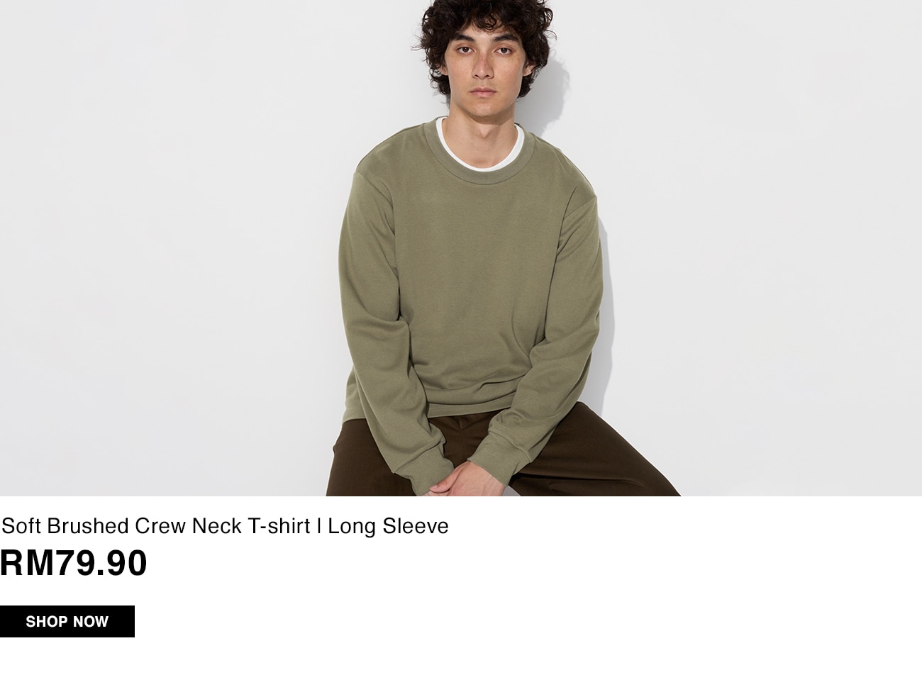 Soft Brushed Crew Neck T-shirt | Long Sleeve