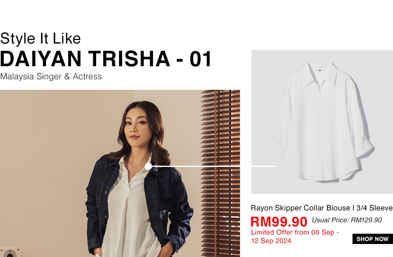 Rayon Skipper Collar Blouse | 3/4 Sleeve