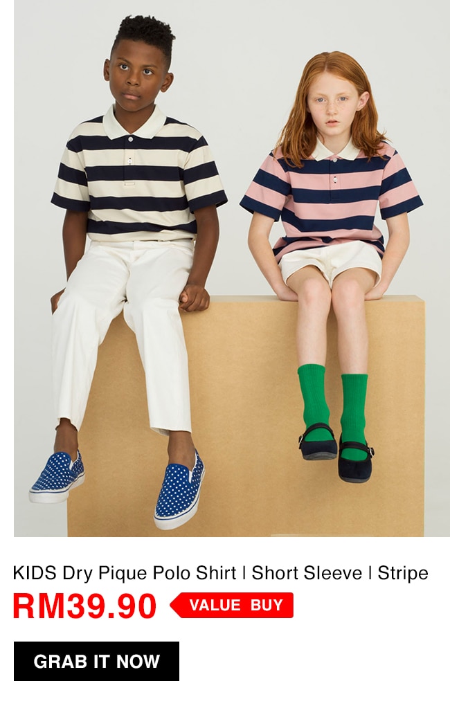 KIDS Dry Pique Polo Shirt | Short Sleeve | Stripe