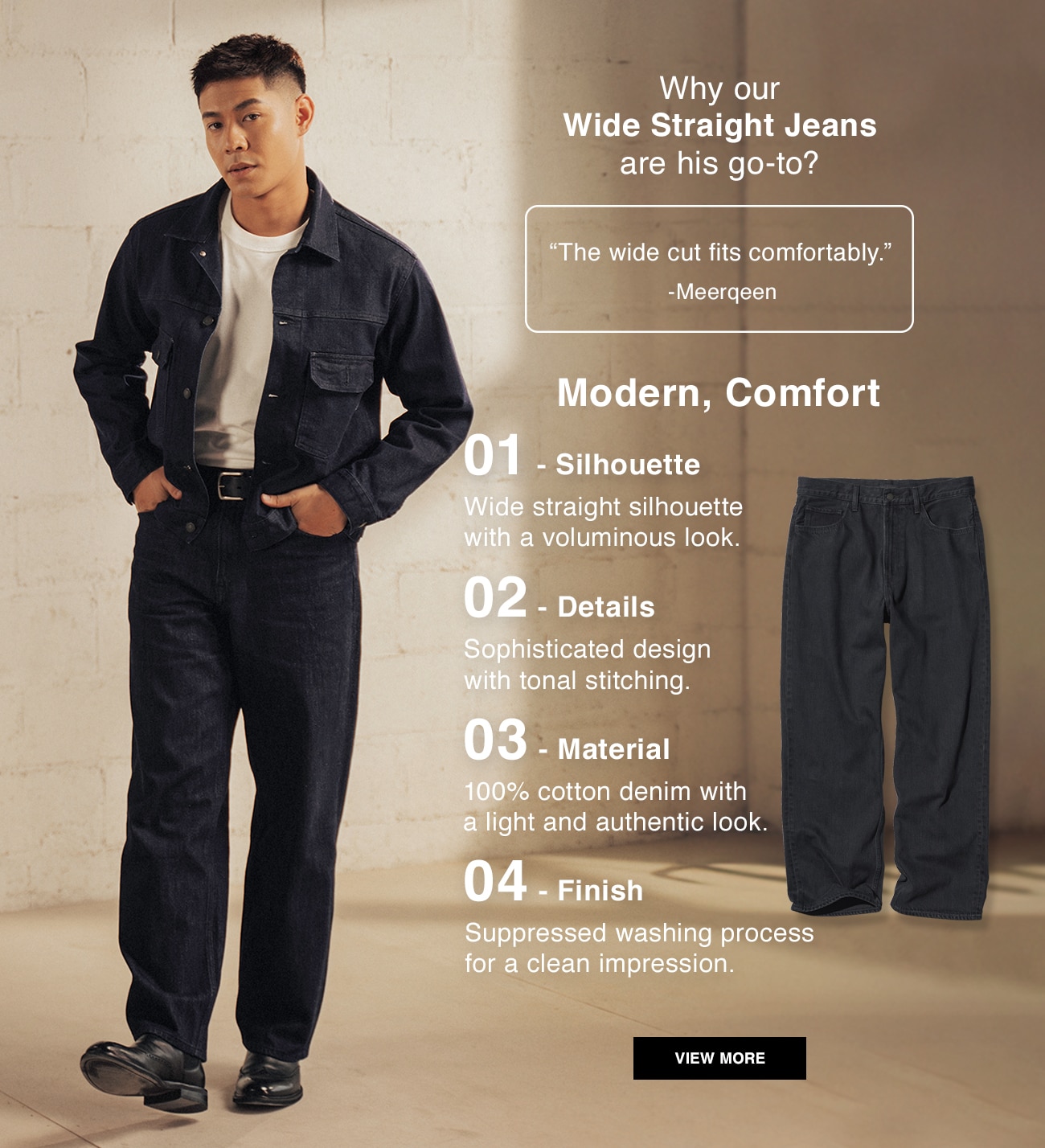 wide straight jeans info