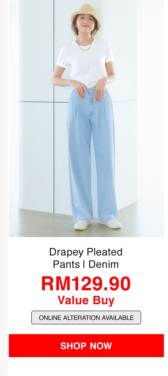 Drapey Pleated Pants | Denim