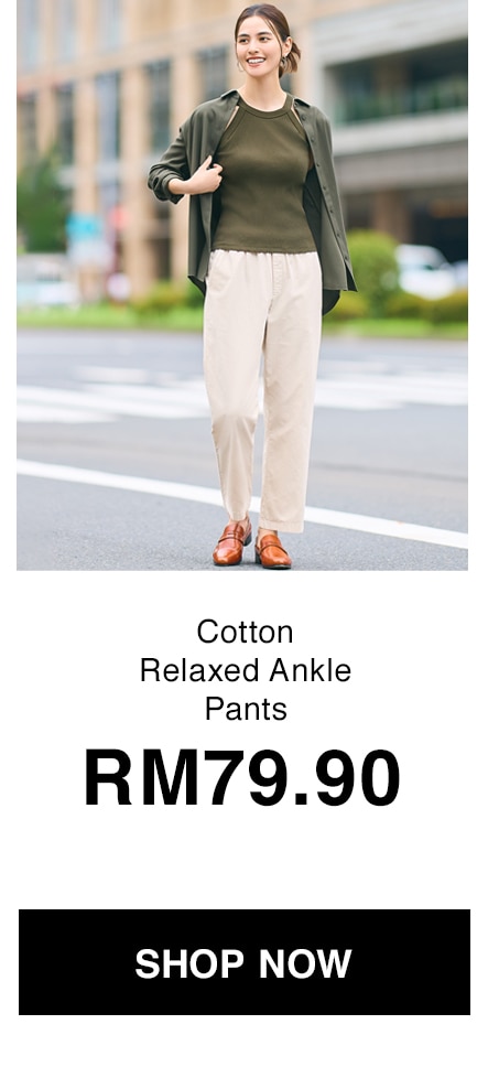 Cotton Relaxed Ankle Pants