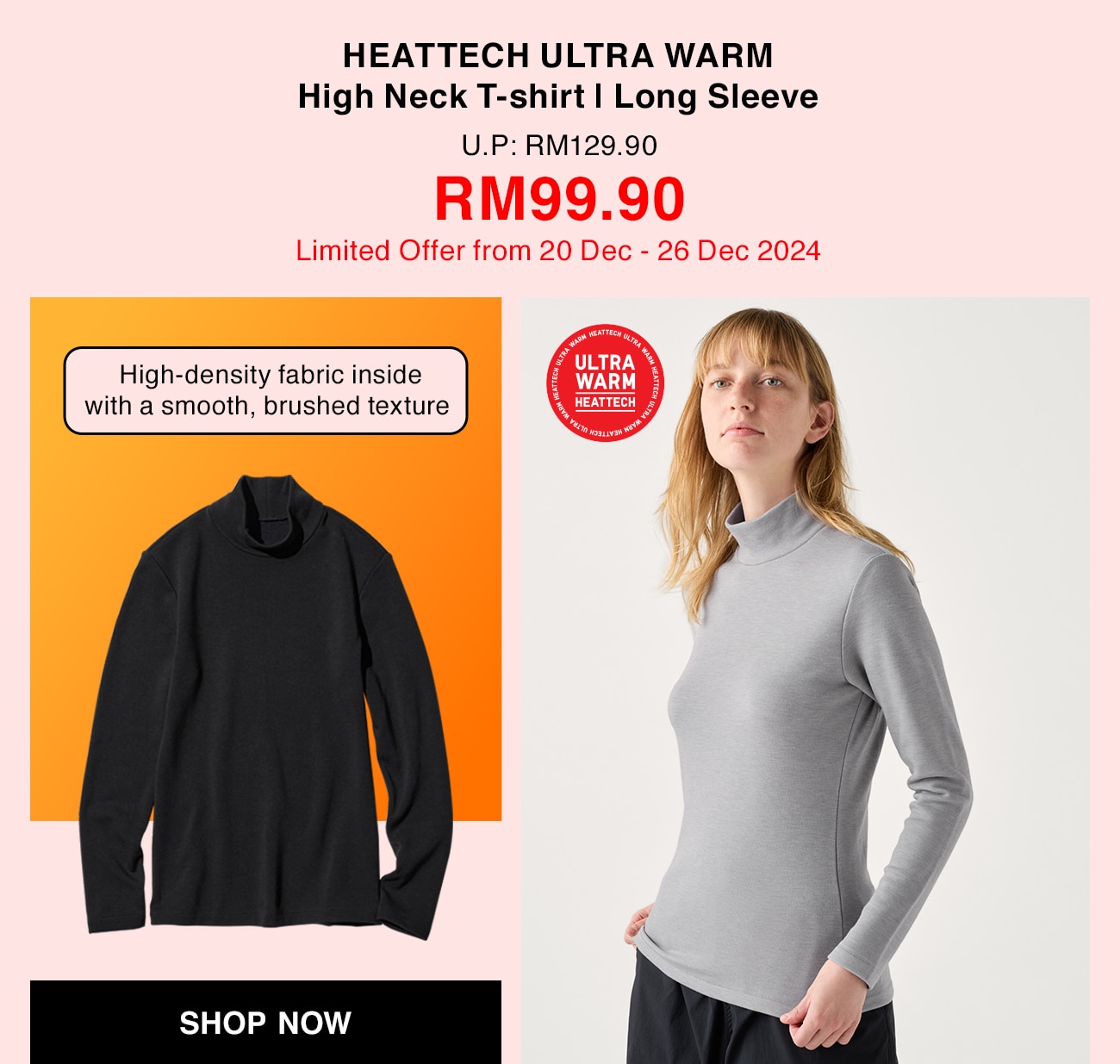 HEATTECH ULTRA WARM High Neck T-shirt | Long Sleeve