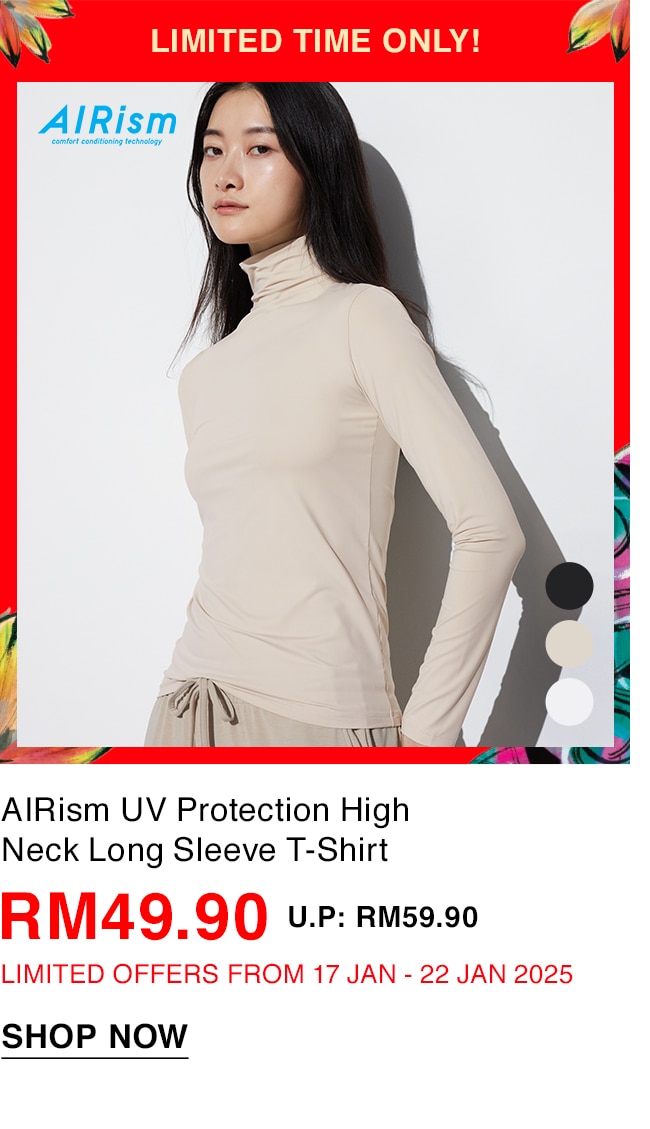 AIRism UV Protection High Neck Long Sleeve T-Shirt