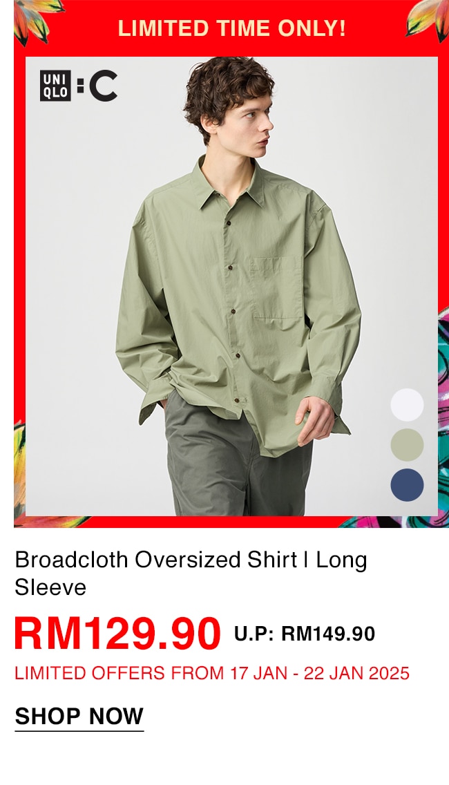 Broadcloth Oversized Shirt | Long Sleeve