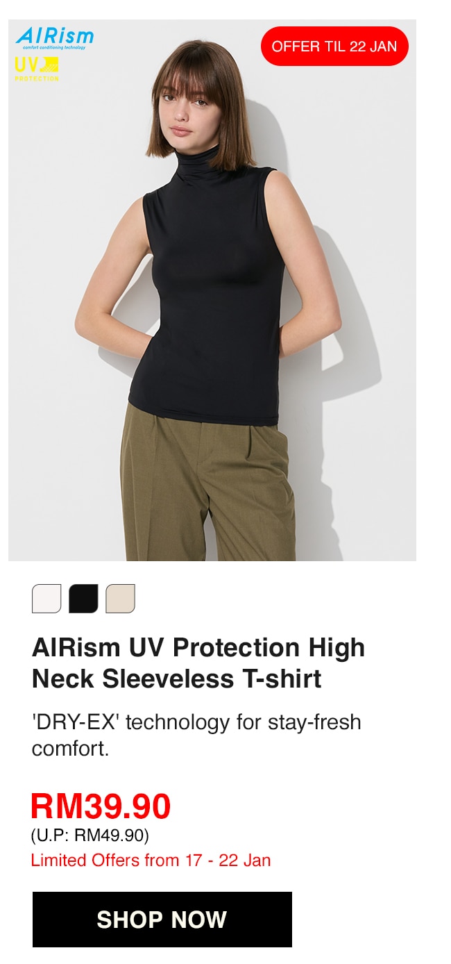 AIRism UV Protection High Neck Sleeveless T-shirt