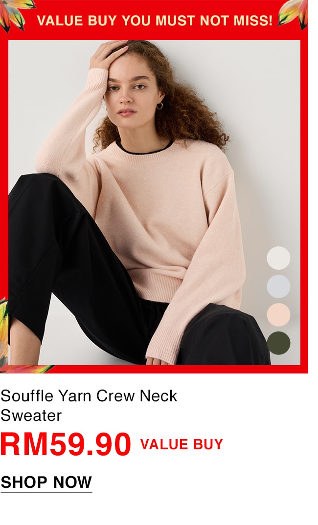 Souffle Yarn Crew Neck Sweater