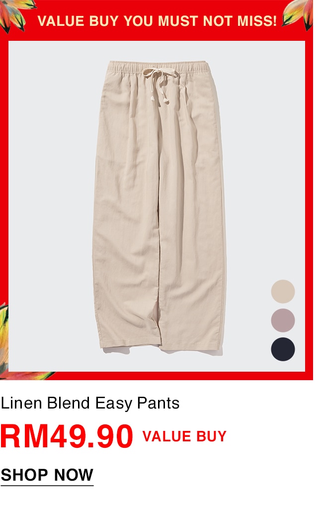 Linen Blend Easy Pants