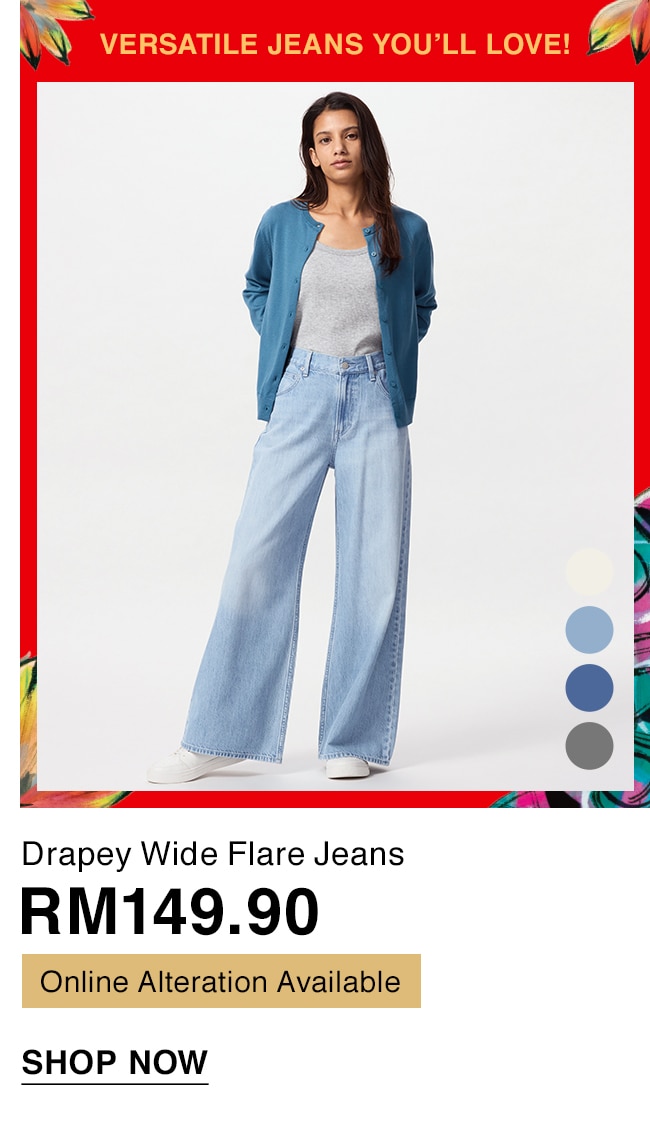 Drapey Wide Flare Jeans