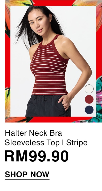 Halter Neck Bra Sleeveless Top | Stripe