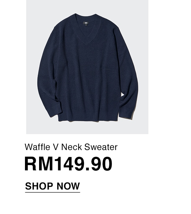 Waffle V Neck Sweater