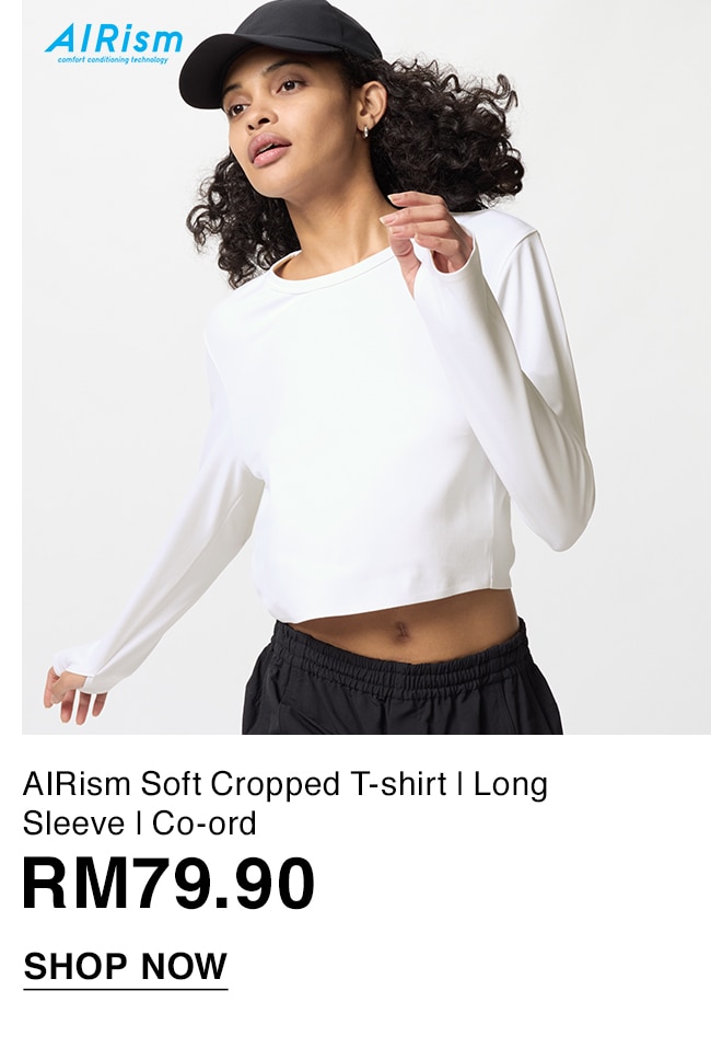 AIRism Soft Cropped T-shirt | Long Sleeve | Co-ord