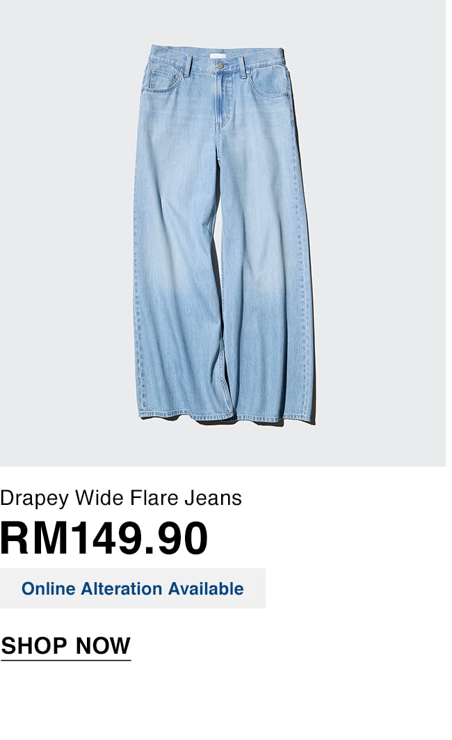 Drapey Wide Flare Jeans