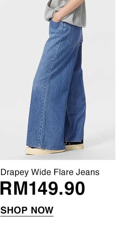 Drapey Wide Flare Jeans