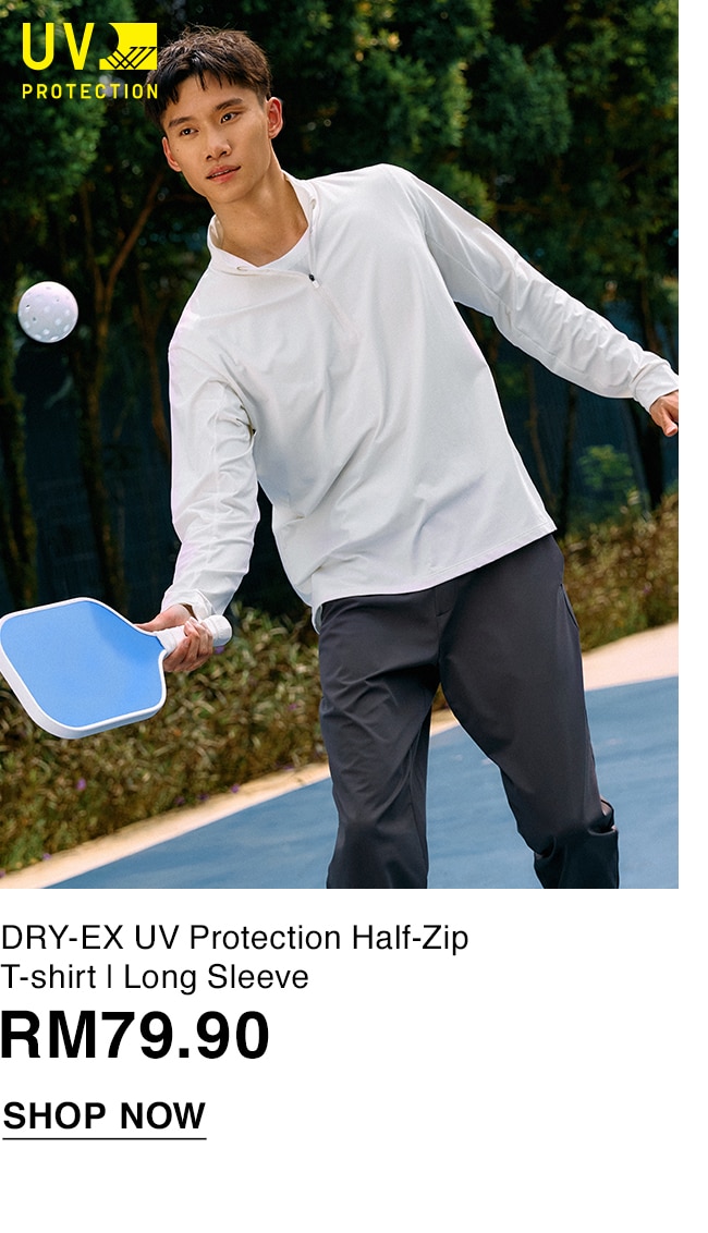 DRY-EX UV Protection Half-Zip T-shirt | Long Sleeve