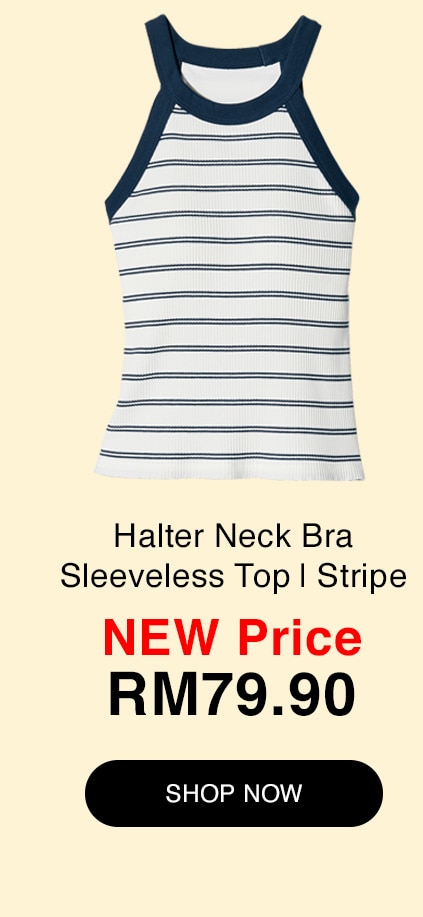 Halter Neck Bra Sleeveless Top | Stripe