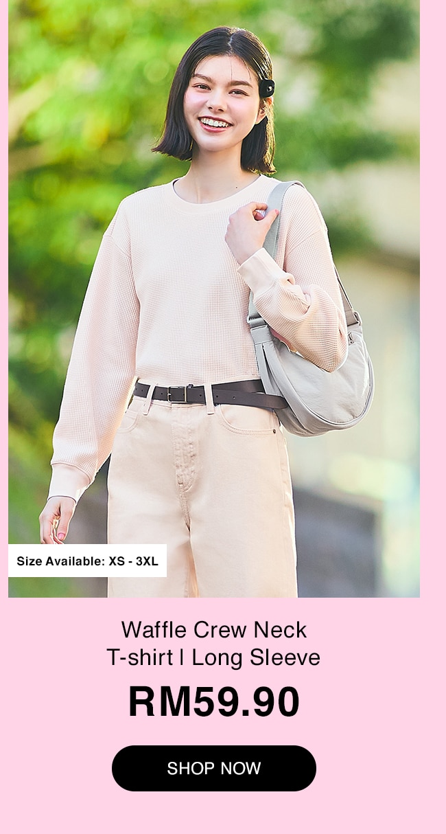 Waffle Crew Neck T-shirt | Long Sleeve