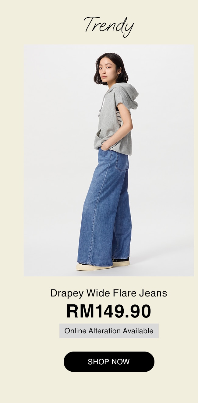 Drapey Wide Flare Jeans