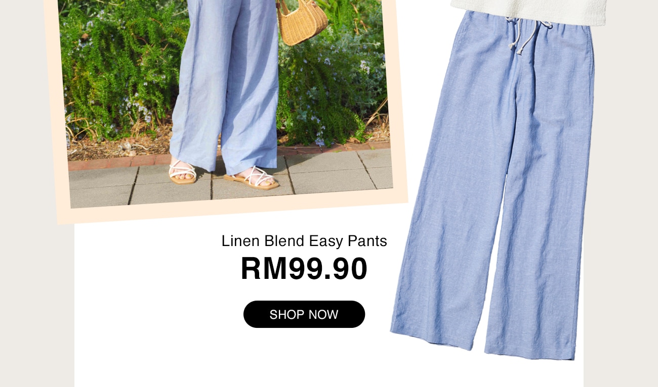 Linen Blend Easy Pants